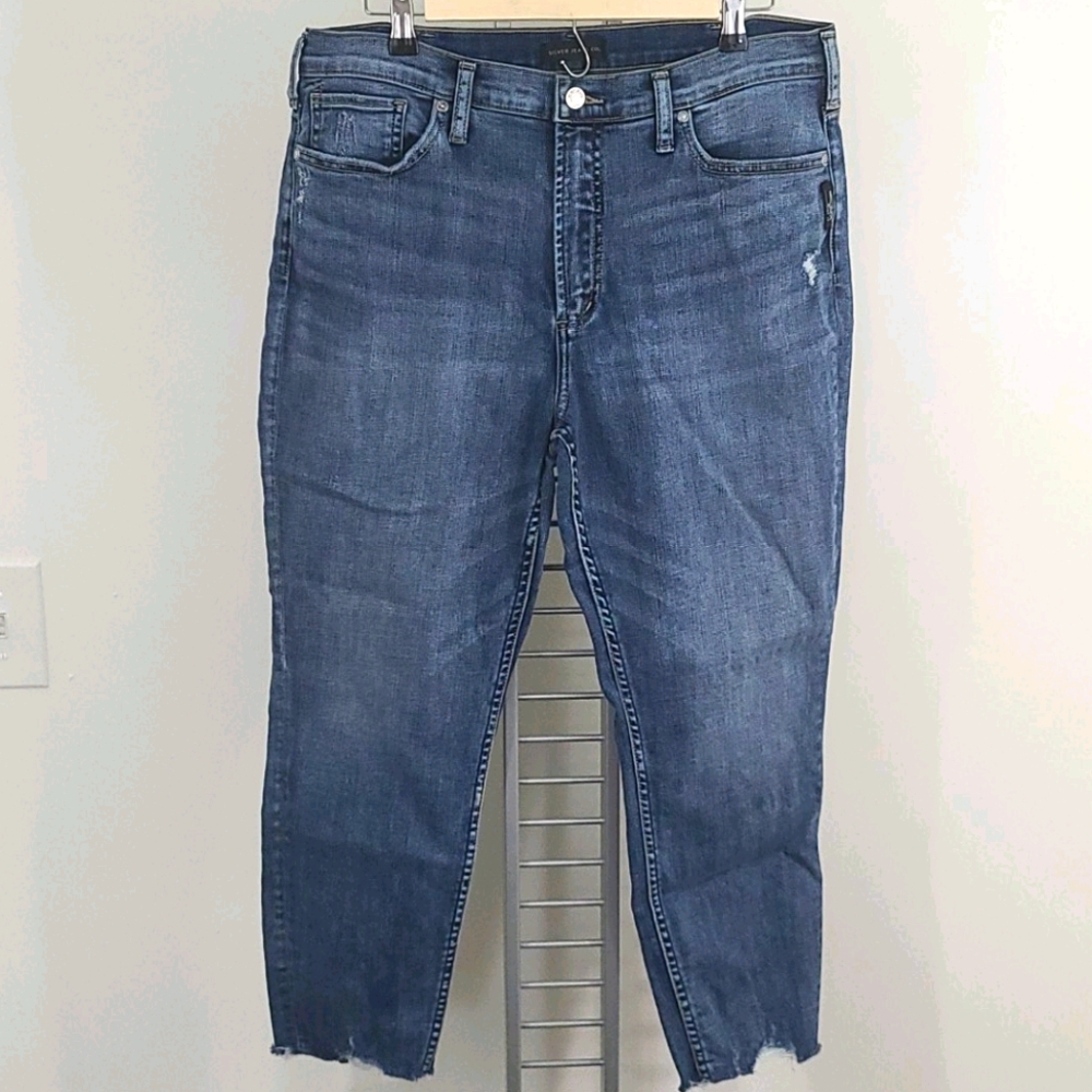 Distressed Silver Tuesday Skinny Jeans
